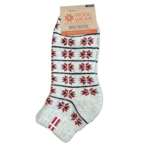 Uldsokker Footies Dansk Flag rdt mnster 80% Uld