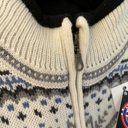 Windbreaker i uld Cardigan Hvid