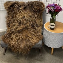 Islandsk lammeskind  naturligt brun str L - 3321 