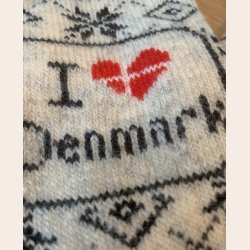 Uldsokker "I love Denmark" 80% Uld