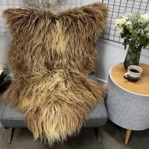 Islandsk lammeskind langh�ret brunt str XL - 4317