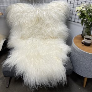 Islandsk lammeskind langh�ret hvid str L - 3010