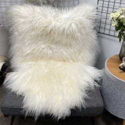 Kopi af Islandsk lammeskind langh�ret hvid str L - 3011