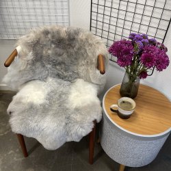 Islandsk klippet lammeskind gr� str M 2915