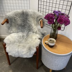 Islandsk klippet lammeskind gr� str M 2917