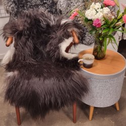 Islandsk lammeskind langh�ret plettet str M - 2220