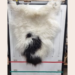 Islandsk lammeskind langh�ret plettet str M - 2223