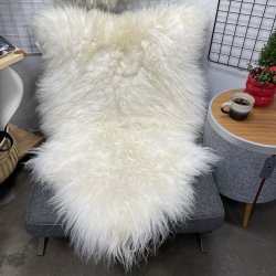 Islandsk lammeskind langh�ret hvid str L - 3011