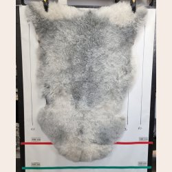 Islandsk klippet lammeskind naturligt gr str L  3912