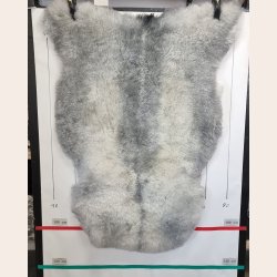 Islandsk klippet lammeskind naturligt gr str L  3913