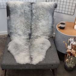 Islandsk klippet lammeskind naturligt gr str L  3917