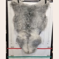 Islandsk klippet lammeskind naturligt gr str L  3922