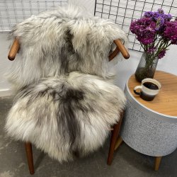 Islandsk lammeskind naturligt gr� str M - 2419