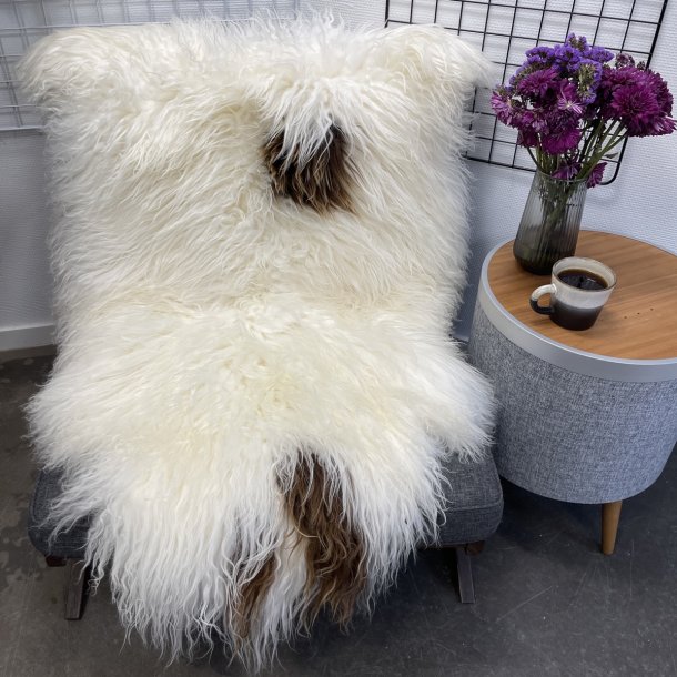 Islandsk lammeskind plettet str XL 4213