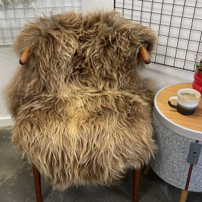 Islandsk lammeskind langh�ret brunt str M - 2311