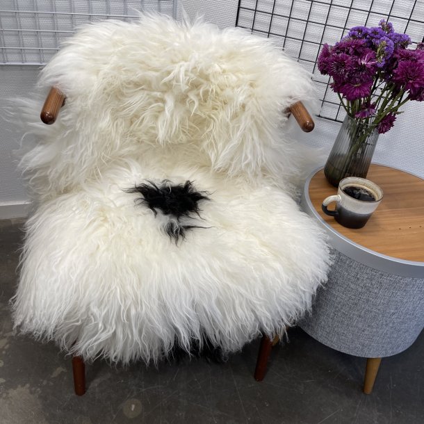 Islandsk lammeskind langh�ret plettet str M - 2218