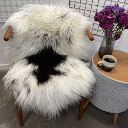 Islandsk lammeskind langh�ret plettet str M - 2220