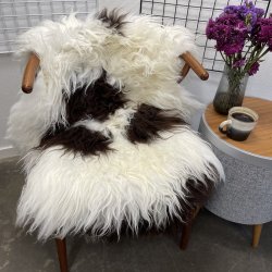 Islandsk lammeskind langh�ret plettet str M - 2222