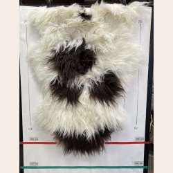 Islandsk lammeskind langh�ret plettet str M - 2222