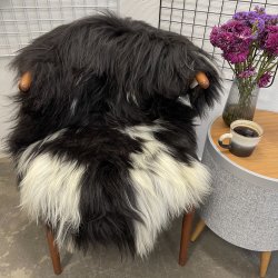 Islandsk lammeskind langh�ret plettet str M - 2227