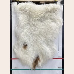 Islandsk lammeskind langh�ret naturligt brunplettet str L - 3260
