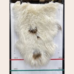 Islandsk lammeskind langh�ret naturligt brunplettet str L - 3265