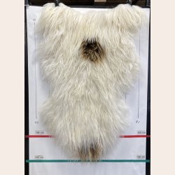 Islandsk lammeskind langh�ret naturligt brunplettet str L - 3266