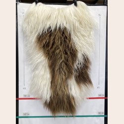 Islandsk lammeskind langh�ret naturligt brunplettet str L - 3267