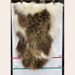 Islandsk lammeskind langh�ret naturligt brunplettet str L - 3269