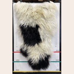 Islandsk lammeskind langh�ret plettet str XL - 4223