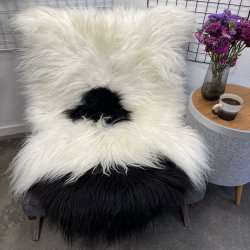 Islandsk lammeskind langh�ret plettet str XL - 4226