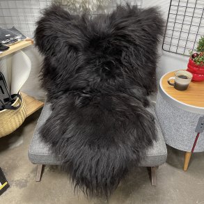 Islandsk lammeskind langh�ret sort str XL - 4110