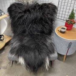 Islandsk lammeskind langh�ret sort str XL - 4111