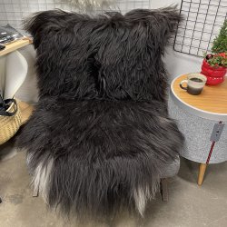 Islandsk lammeskind langh�ret sort str XL - 4112