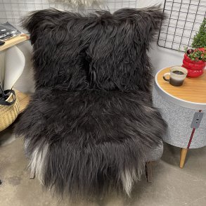 Islandsk lammeskind langh�ret sort str XL - 4112