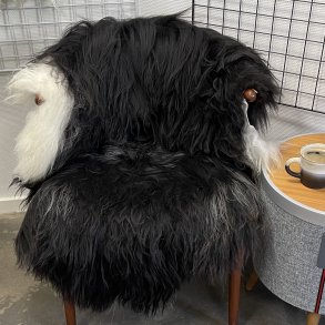 Islandsk lammeskind langh�ret sort str M - 2111