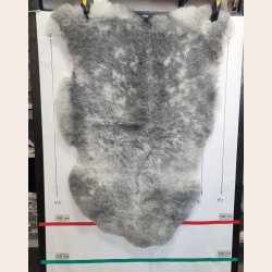 Islandsk klippet lammeskind naturligt gr str L  3924