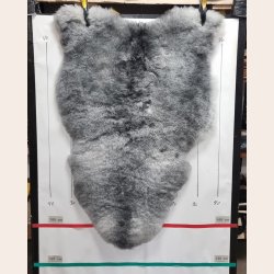 Islandsk klippet lammeskind naturligt gr str L  3921