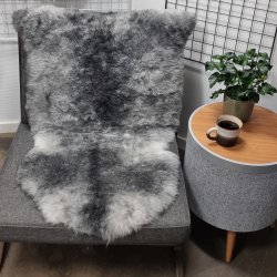 Islandsk klippet lammeskind naturligt gr str L  3923