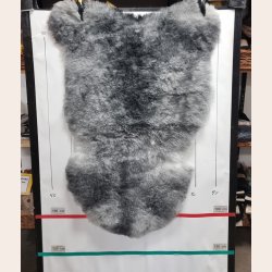 Islandsk klippet lammeskind naturligt gr str L  3923
