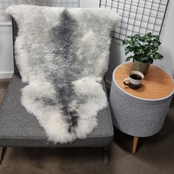 Islandsk klippet lammeskind naturligt gr str L  3932