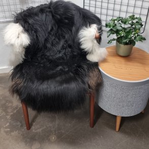 Islandsk lammeskind langhret plettet str M - 2215