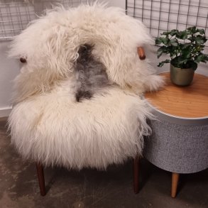 Islandsk lammeskind langhret plettet str M - 2218