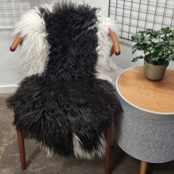 Islandsk lammeskind langhret plettet str M - 2220