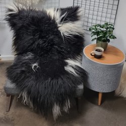 Islandsk lammeskind langhret plettet str XL - 4221