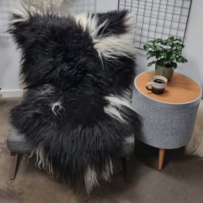 Islandsk lammeskind langhret plettet str XL - 4221