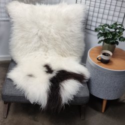 Islandsk lammeskind langhret plettet str XL - 4223