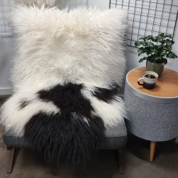 Islandsk lammeskind langhret plettet str XL - 4230