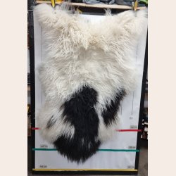 Islandsk lammeskind langhret plettet str XL - 4230