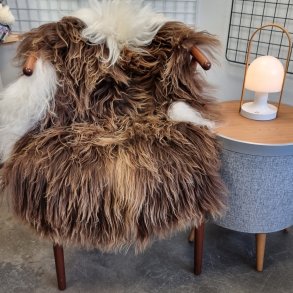 Islandsk lammeskind langhret brunt str M - 2310